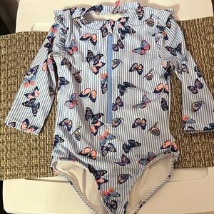 Butterfly Print Kids Swimwear